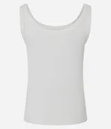 Musculosa negra de rib de algodón, con escote redondo.