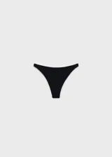 Braga de bikini negra de tejido de canalé, tiro alto y forro interior.