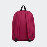 Mochila Vans Old Skool Classic color borgoña con logo "Off the Wall" en blanco y negro. Cuenta con doble compartimento, organizador frontal, bolsillo interior, compartimento para laptop de hasta 38 cm y bolsillo lateral para botella de agua.