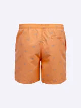 Short de baño azul con estampado de motivos marinos en celeste.