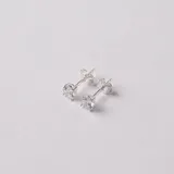 Caravanas en Plata 925 con circonias de 5mm, engarzadas en cuatro puntas.