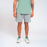 Pantalón corto gris de algodón, con diseño clásico y ajuste cómodo.