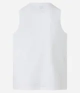 Musculosa deportiva regular blanca de algodón peruano con cuello redondo.