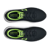 Championes Under Armour Charged Edge para hombre, color negro con detalles en verde flúor y suela blanca. Ideales para entrenamiento en gimnasio o al aire libre.