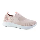 Championes deportivos American Sport Walsh color rosa de tejido de punto con suela blanca y plantilla con memory foam.