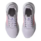 Championes Adidas Galaxy 6 color lila con detalles en rosa y suela blanca.