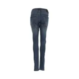 Pantalón de jean azul oscuro, corte skinny, con tecnología Coolmax para control de temperatura y secado rápido.
