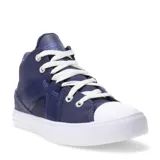 Zapatillas de caña media color azul marino con detalles en blanco y suela de goma.