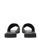 Sandalias Bottero negras con tiras cruzadas cubiertas de brillos y suela plana.