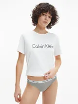 Bombacha gris de algodón elastizado, corte clásico, con cintura elástica con logo Calvin Klein.