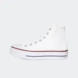 Championes Converse Chuck Taylor All Star Lift blancos de caña alta con plataforma.