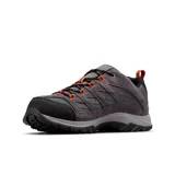 Zapatillas de trekking Columbia Crestwood Waterproof para hombre, color marrón con detalles en negro y naranja. Capellada de cuero y malla, con tecnología impermeable Omni-Tech y suela de goma Omni-Grip.