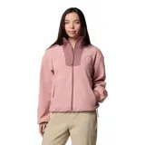 Campera polar Columbia color rosa con cierre frontal, cuello alto, bolsillos laterales con cierre y puños elastizados.