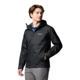 Campera impermeable Columbia modelo Inner Limits III, color negro, para hombre. Confeccionada con tecnología Omni-Tech™ que la hace impermeable y transpirable. Cuenta con capucha ajustable con cordón, bolsillos con cremallera, puños ajustables y dobladillo ajustable con cordón.