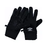 Guantes negros de poliéster con logo de Umbro estampado en blanco.