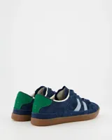 Championes Coolway Kizuna de gamuza azul con detalles en celeste y verde.