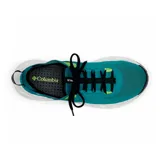 Zapatillas Columbia Drainmaker XTR para hombre, color negro con detalles en verde y suela beige. Diseño sin cordones, con capellada de malla de secado rápido, entresuela ligera con puertos de drenaje y suela de goma con micro ranuras para mayor tracción.