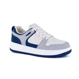 Championes deportivos American Sport Sasha, con base blanca, detalles en gris y azul marino.