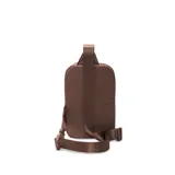 Bolso bandolera Nike Aura color chocolate con logo blanco estampado.