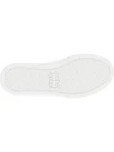 Zapatillas Tommy Jeans negras de piel con suela cupsole blanca, cierre de tres tiras de velcro y panel blanco a contraste en el talón.