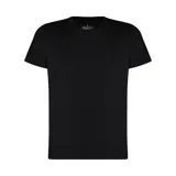 Camiseta blanca de algodón egipcio con elastano, de corte clásico y cuello redondo.