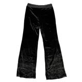 Pantalón de jogging negro de terciopelo con cintura elástica ajustable con cordón y apliques de estrellas con brillos.