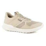 Championes deportivos casuales Actvitta color beige con detalles en malla y suela blanca.