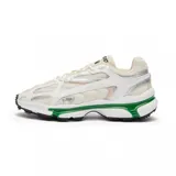 Championes Lacoste L003 2K24, color blanco con detalles en plateado y verde.