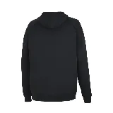 Buzo hoodie negro marca Topper, con logo blanco estampado en el pecho, bolsillo tipo canguro y cierre lateral en la manga.