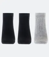 Kit de 3 pares de medias blancas de algodón, corte bajo.