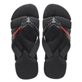 Sandalias Havaianas Power 2.0 de goma color negro, con textura en la plantilla y logo en la tira.