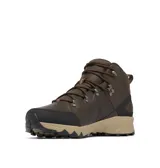 Botas de trekking Columbia Peakfreak II Mid, color marrón con detalles en negro y beige. Fabricadas con tecnología OutDry impermeable y transpirable, sistema Navic Fit para mayor estabilidad, suela Adapt Trax para tracción en cualquier terreno y entresuela TechLite+ para amortiguación y retorno de energía.