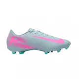 Championes de fútbol Nike Mercurial Vapor 16 Academy, color celeste con detalles en rosa y turquesa.