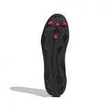 Championes de fútbol Adidas F50 League para hombre, color negro con detalles en rojo y plateado. Diseño de corte bajo con suela de goma con tapones.
