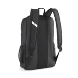 Mochila negra de la marca Puma, con múltiples compartimentos y diseño funcional.
