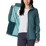 Campera polar Columbia con cierre frontal, bolsillos laterales con cierre y orificios para pulgares.