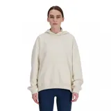 Canguro beige de algodón con capucha, bolsillo tipo canguro y logo bordado en el pecho.