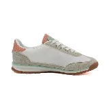Zapatillas deportivas Osada para mujer, color blanco con detalles en gris, verde y naranja.