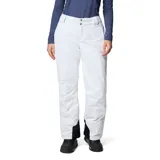 Pantalón de esquí blanco con detalles en negro en los tobillos, costuras selladas, tecnología Omni-Tech™ impermeable y transpirable, forro termorreflectante Omni-Heat™ y aislamiento Omni-Heat™ con plumón sintético reciclado.