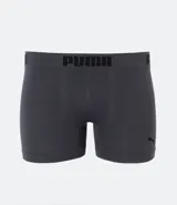Calzoncillo bóxer gris oscuro de poliamida, con cintura elástica negra con el logo de Puma en contraste.