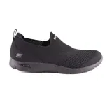 Championes Skechers Arch Fit Refine - Don't Go, color negro. Capellada de malla knit suave, sin cordones con Stretch Fit. Plantilla Arch Fit con soporte en el arco plantar diseñado por podólogos.