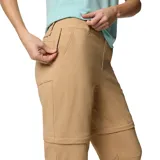 Pantalón de trekking negro convertible en short, con tecnología Omni-Shield que repele la humedad y resiste las manchas.