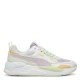 Championes Puma X-Ray 2 Square de mujer, color blanco, lila, amarillo y naranja, con cordones.