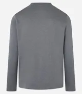 Remera deportiva azul para hombre, modelo comfort, confeccionada en tejido de poliéster con tecnología Dry, cuello redondo y mangas largas.