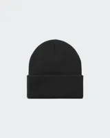 Gorro de lana negro con logo bordado en blanco de la marca Carhartt WIP.