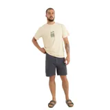 Bermuda de gabardina color gris oscuro, con bolsillos laterales y traseros.