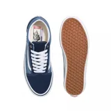 Zapatillas Vans Skate Old Skool, color azul con detalles en azul marino y blanco.