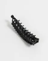 Broche banana para el pelo, de acrílico color negro con incrustaciones brillantes.