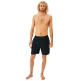 Short de baño negro Rip Curl Vaporcool Pivot de 18 pulgadas, con cintura elástica, cordón ajustable y tejido VaporCool de poliéster elástico dobby.