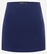 Short pollera básico de algodón con elastano, color marrón, con cintura elástica y corte ajustado.